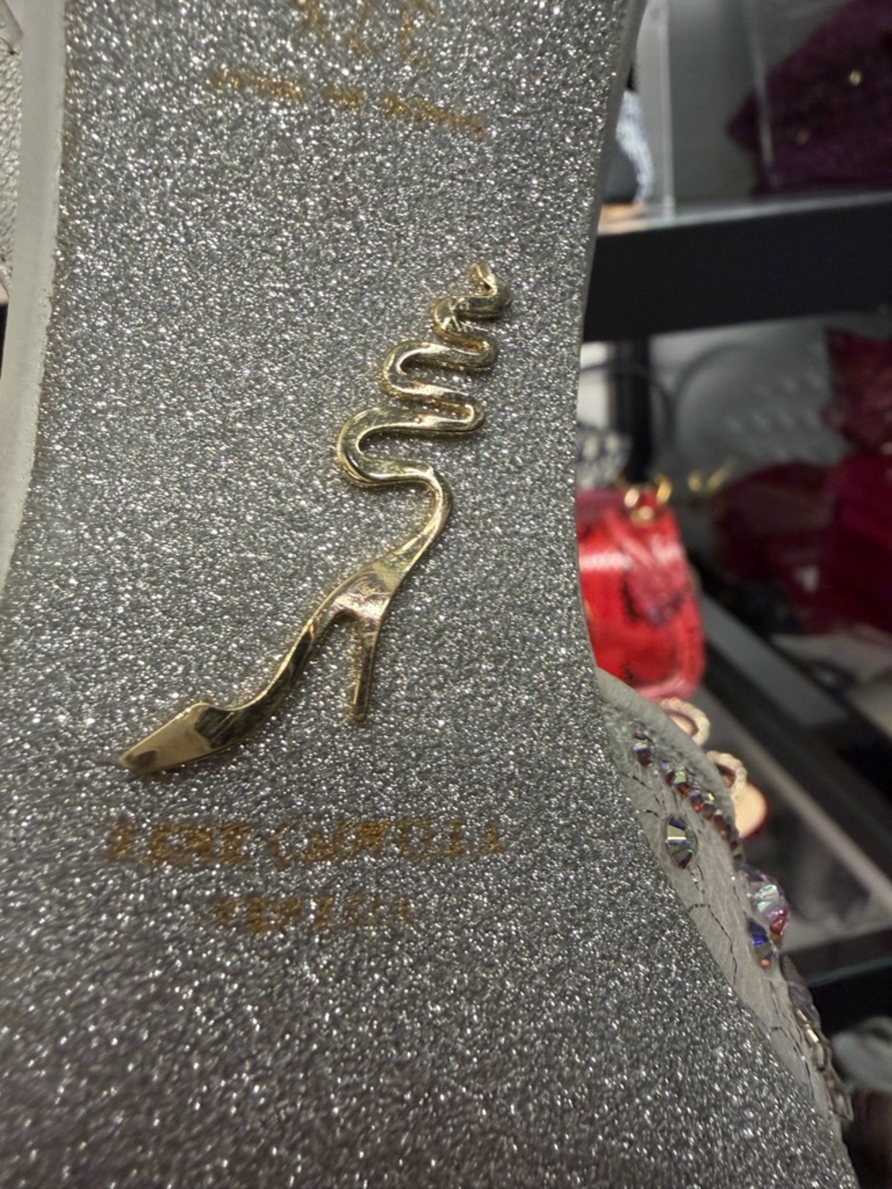 Rene Caovilla White Crystal-Embellished Pointed Slingback Heels - Picture 4 of 9